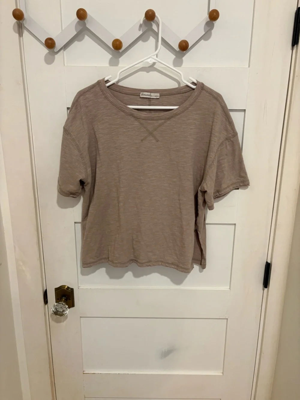 Zenana 100% cotton Taupe Two-Piece Lounge Pantsuit - Picture 4 of 15
